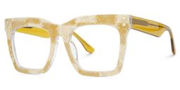 Porsha Square Yellow Glasses2