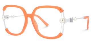 Jeania Square Orange Glasses1