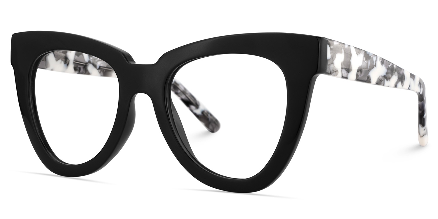Yaser Cateye Black Glasses3