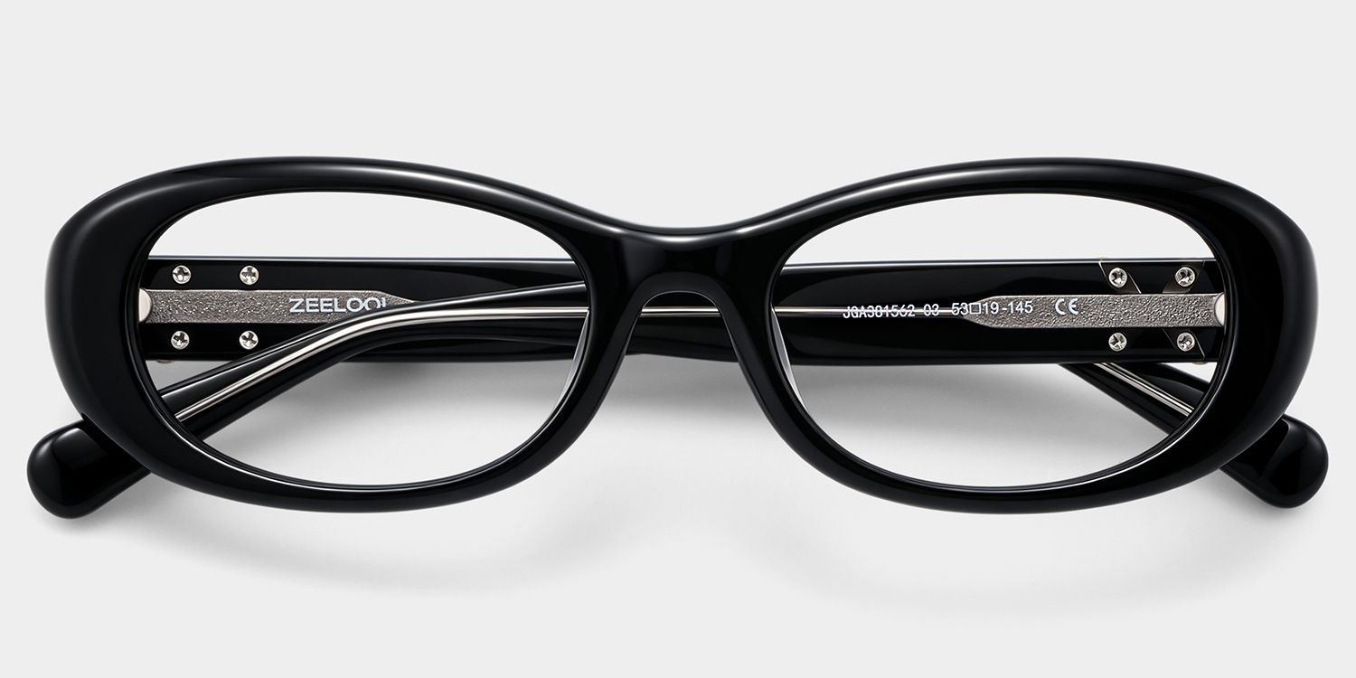 Catherine Black Oval Frame Glasses Online for Women | ZEELOOL2