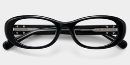 Catherine Black Oval Glasses2