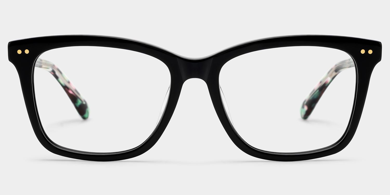 Layla Floral Pink Square Acetate Glasses for Women | ZEELOOL