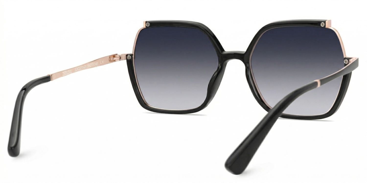 Alexia Mixed-Materials Square Black Frame Glasses | Zeelool3