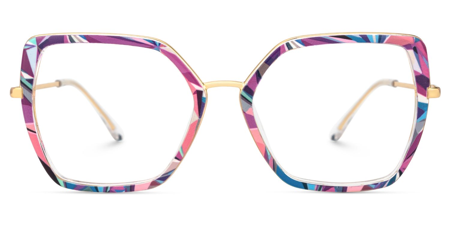 Hexagon Frame Specs With Purple Floral1