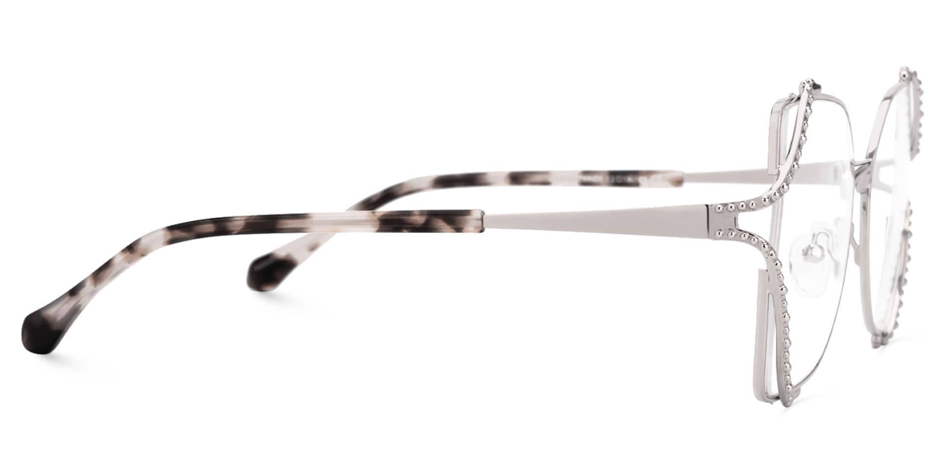 Mcconico Designer Eyeglasses in Butterfly Silver Frame2