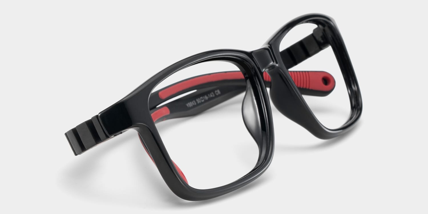 Clay Rectangle Black Red Glasses2
