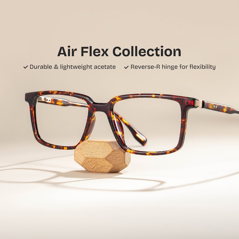 Cyrus Rectangle Tortoise Glasses