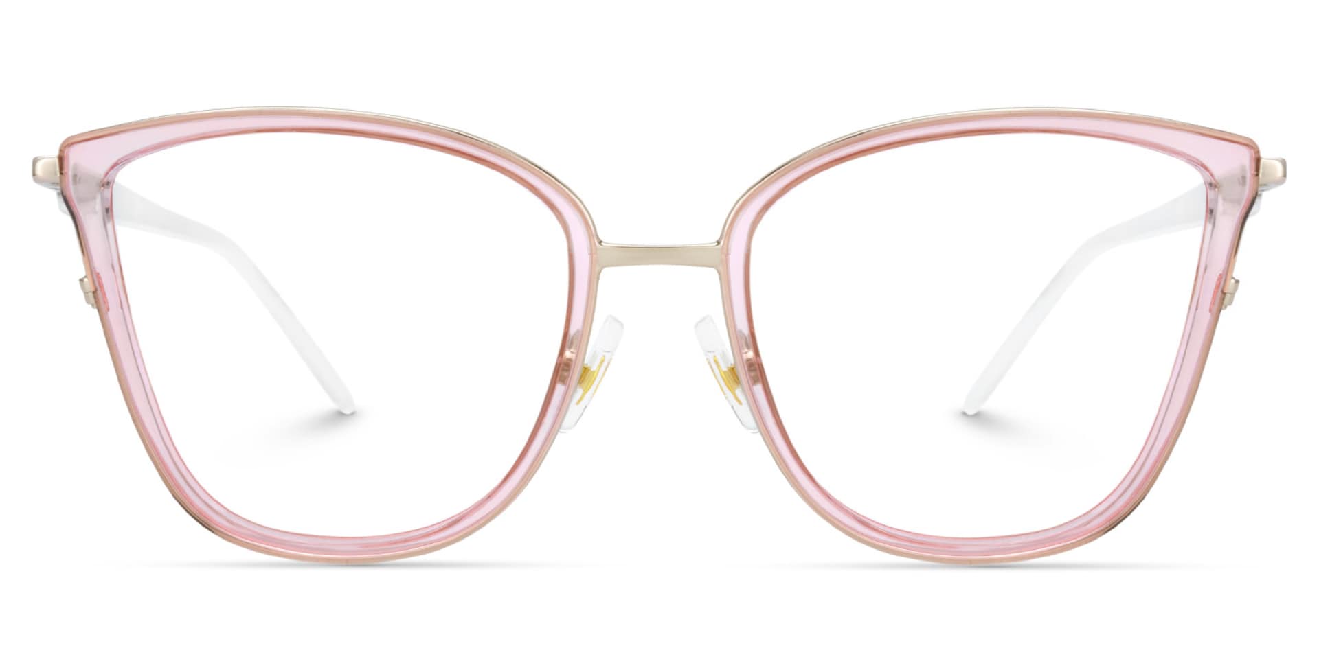 Clear Pink Glasses Frames With Cateye Shape0