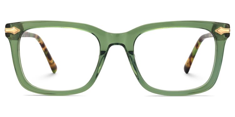 Brochelle Rectangle Green Glasses