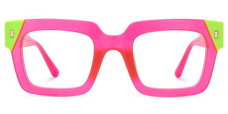 Sarah Rectangle Hot Pink Glasses