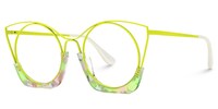 Barbara Cateye Lime-Green Glasses1