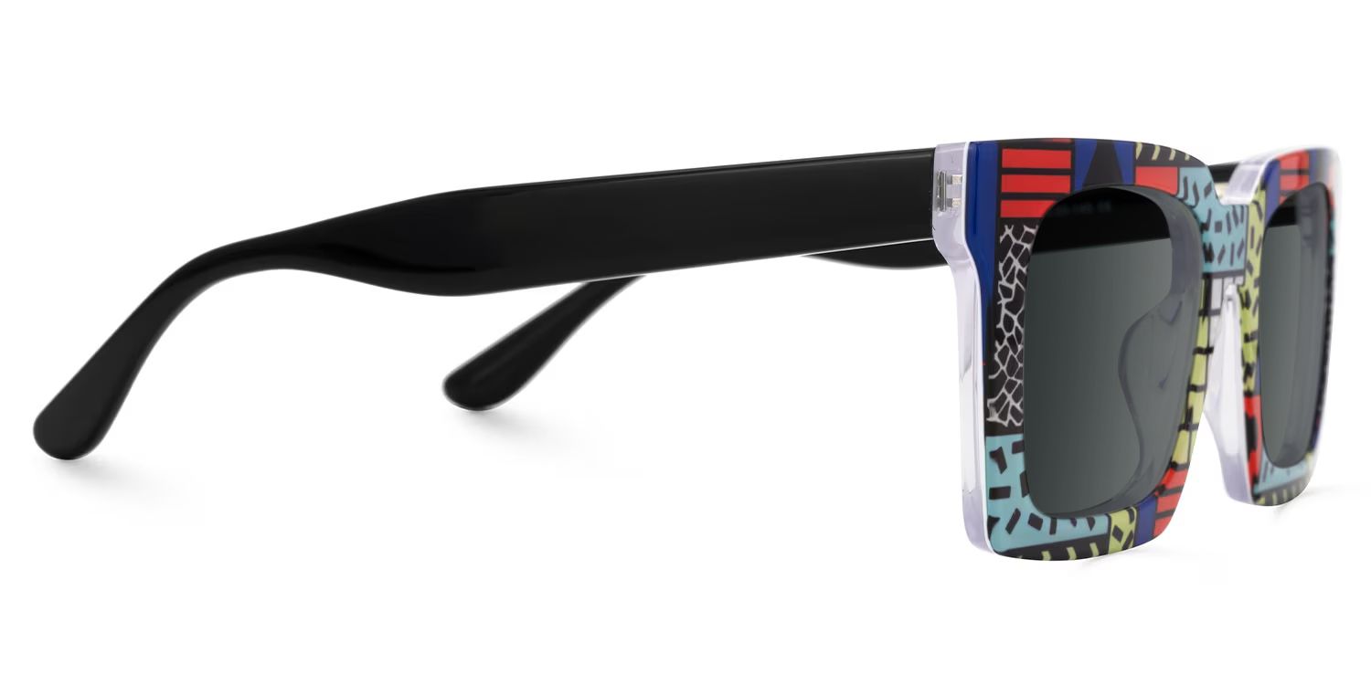 Kevin Multicolor Memphis Sunglasses with Square Frame2