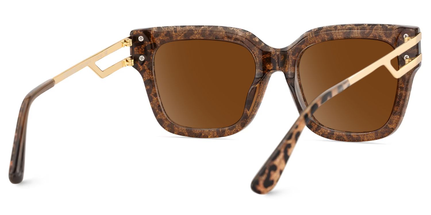 Lidia Leopard Square Polarized Sunglasses for Driving | ZEELOOL4
