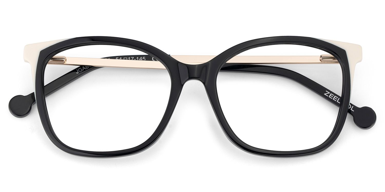 Nico Eyeglasses in Square Black White Frame | Zeelool2