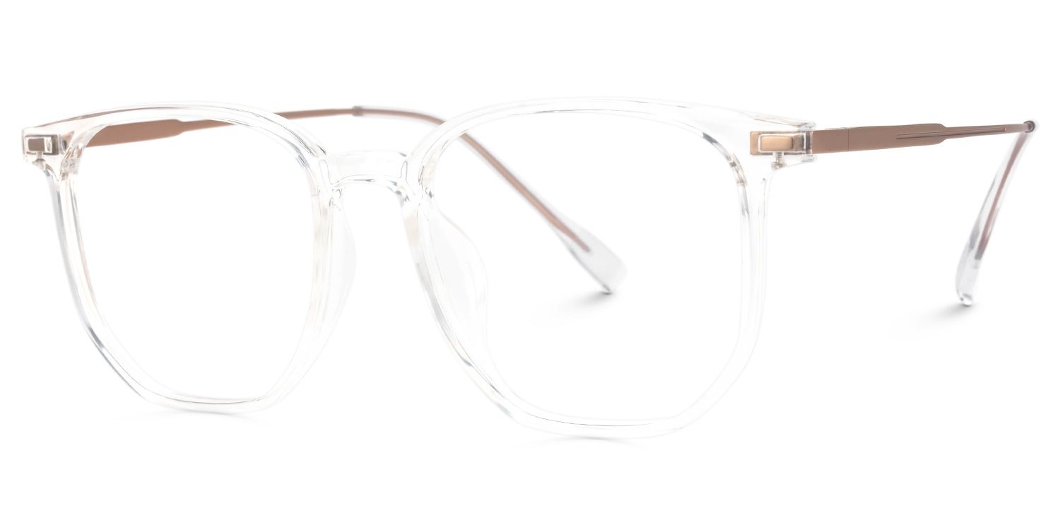Bianca Mixed-Materials Geometric Clear Frame Glasses | Zeelool1