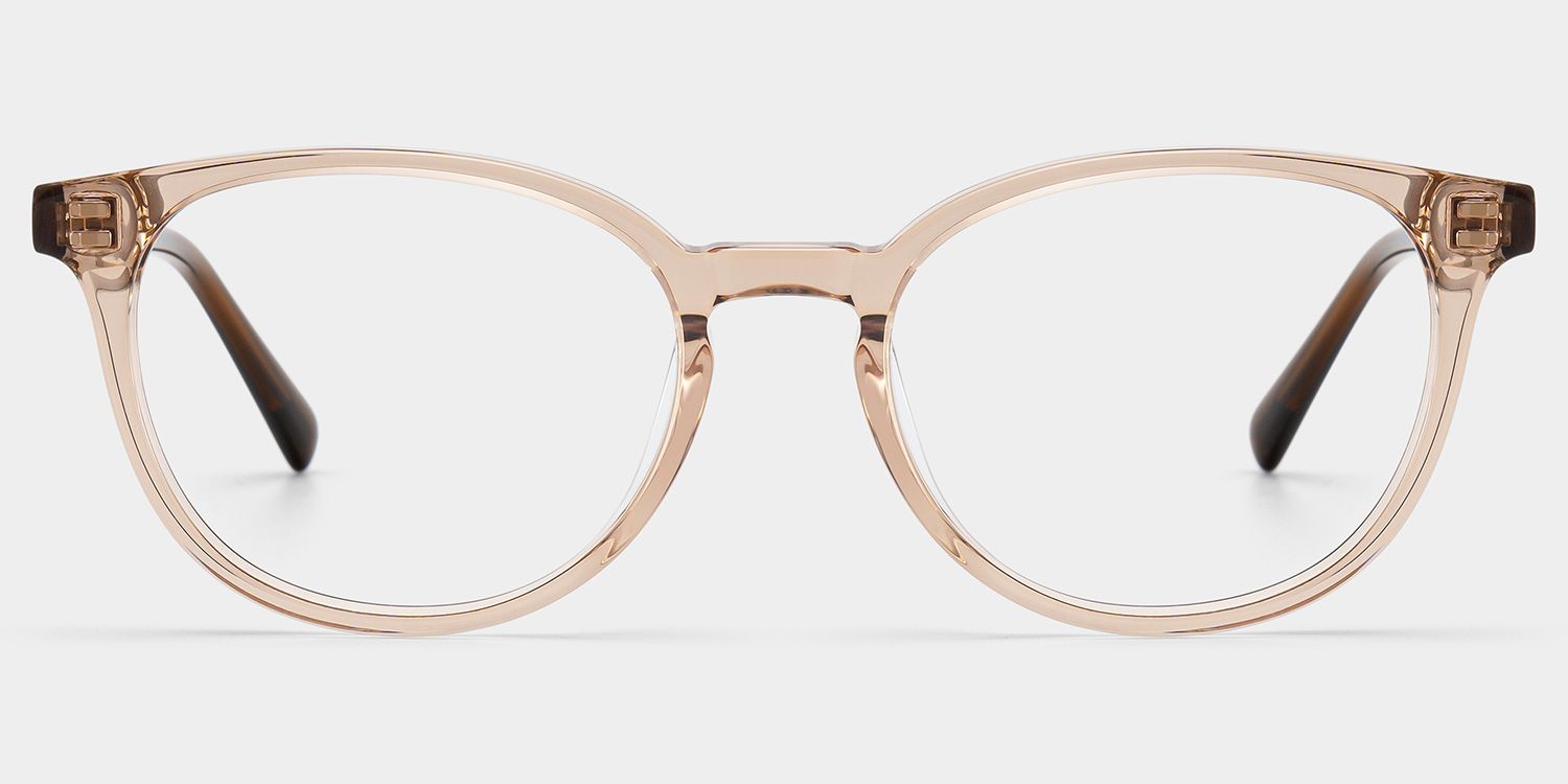 Allison Round Transparent Brown Glasses for the Female | ZEELOOL1