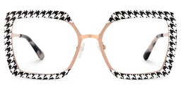 Sharron Square Houndstooth Glasses0