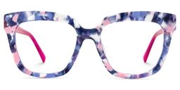 Nina Square Blue Marble Glasses1