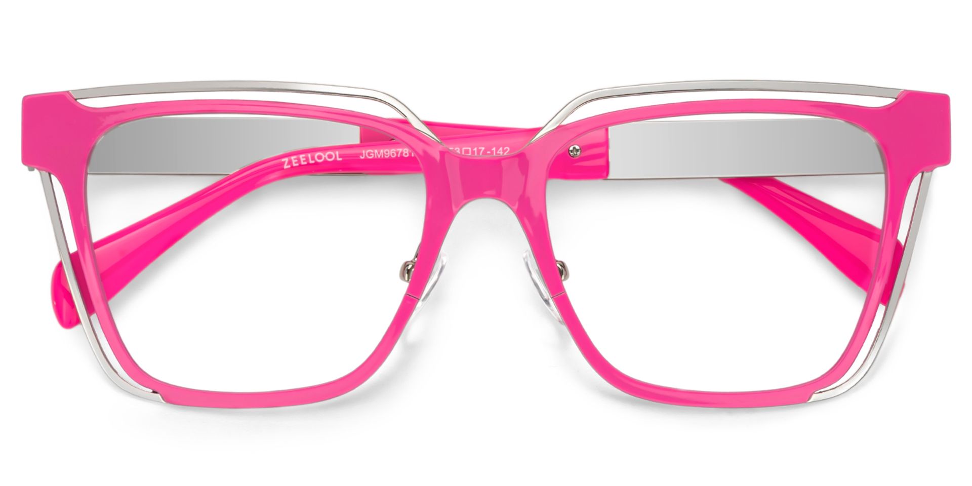 Bright Pink Eyeglass Frames With Square Shape1