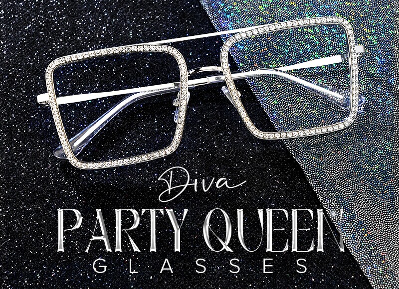 Diva Sparkle Silver Glitter Eyeglass frames and Glasses