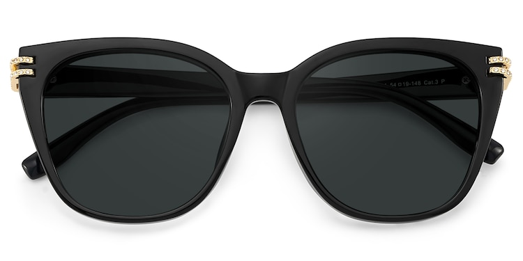 Catalina Square Black Polarized Sunglasses