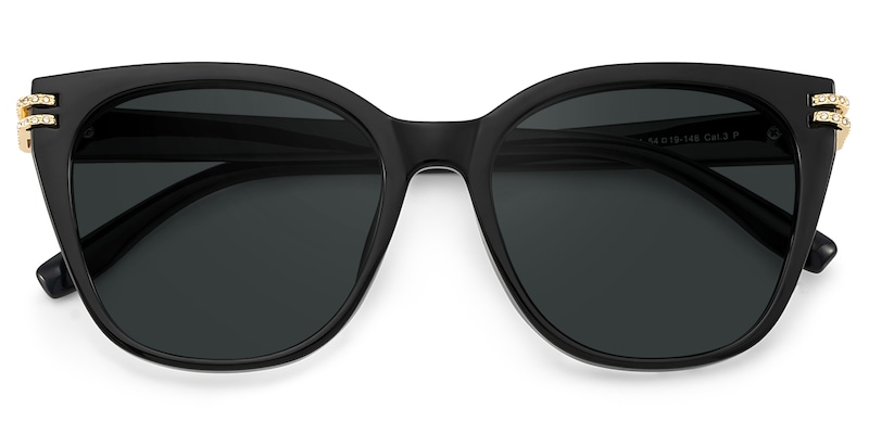 Catalina Square Black Polarized Sunglasses