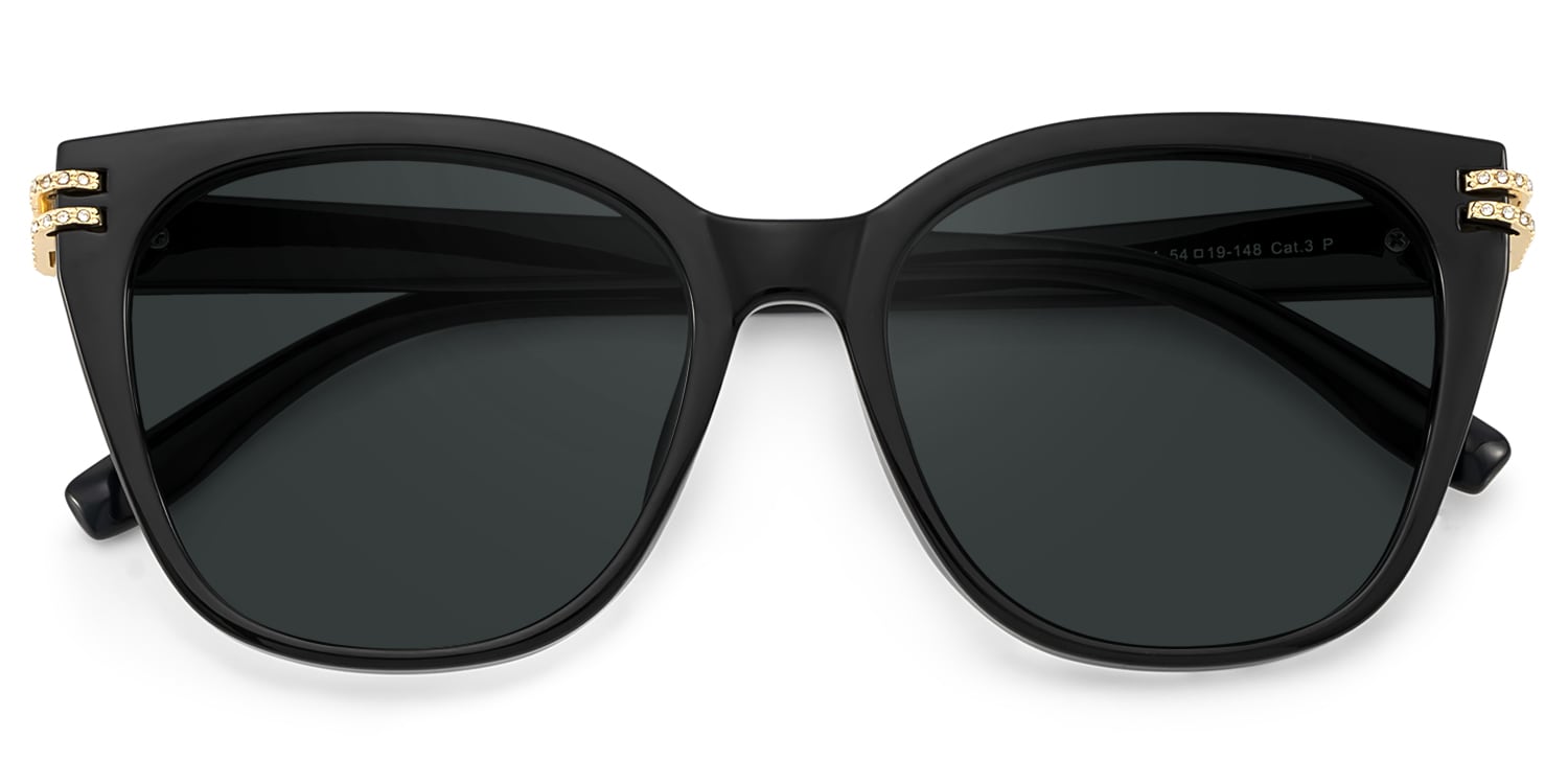 Catalina Square Black Polarized Sunglasses