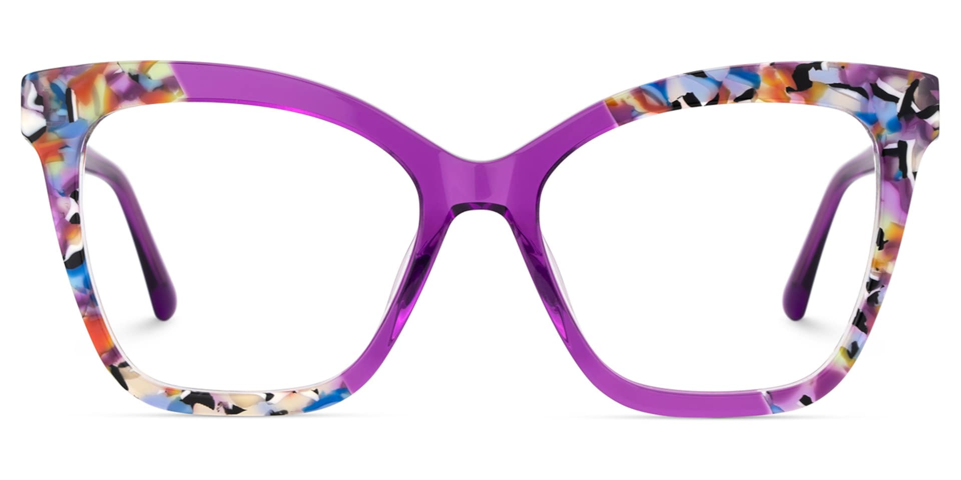 Chase Acetate Purple Frame Glasses with Butterfly Shape | Zeelool1
