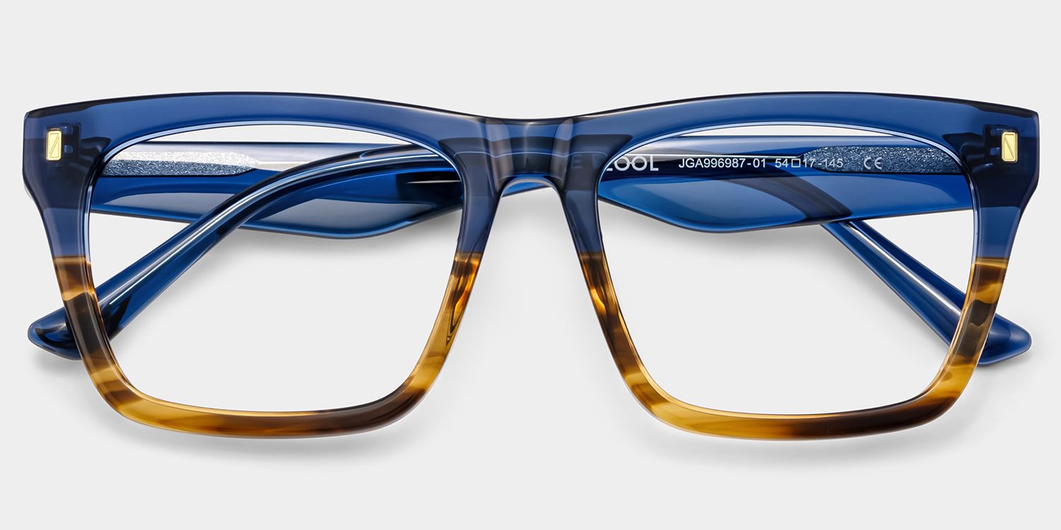 Rectangular Spectacle Frames with Brown Blue Color2