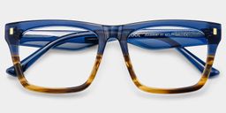 Brookins Blue Brown Rectangle Glasses2