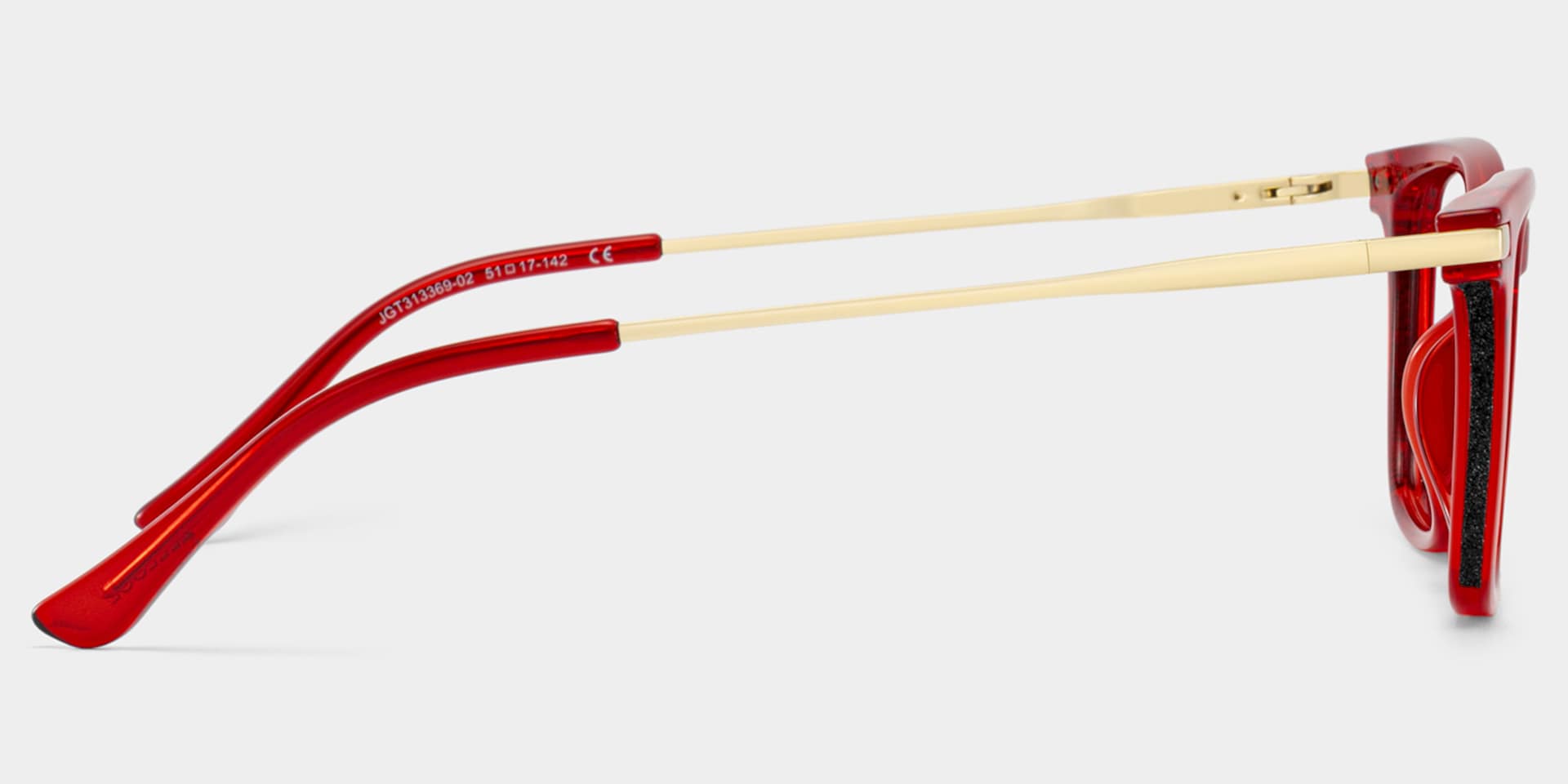 Selena Rectangle Transparent Red Glasses for Women | ZEELOOL4