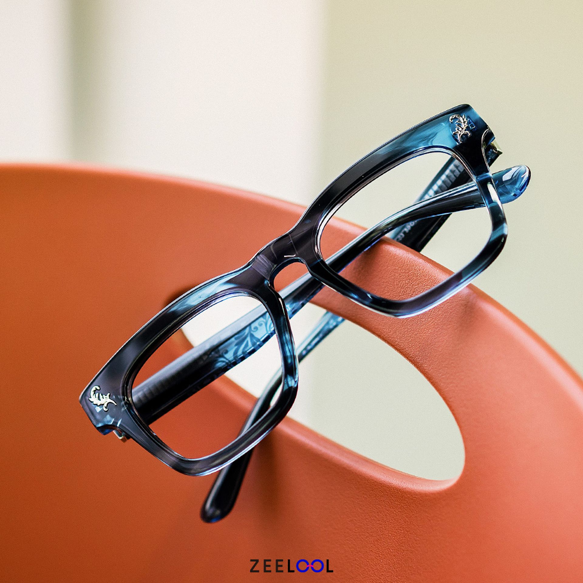 Square Blue Classic Glasses - Dodard Acetate Frame Glasses4