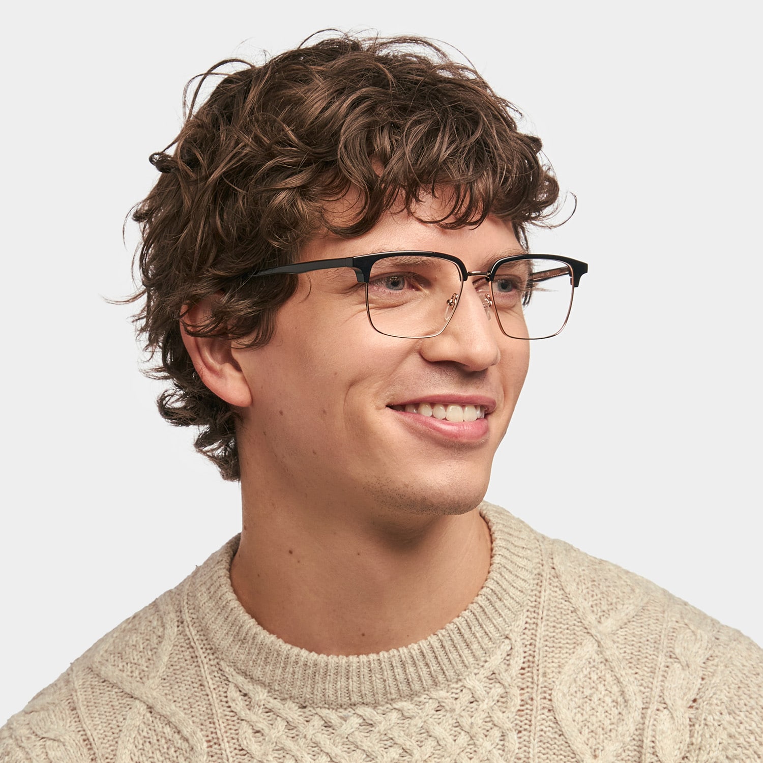 Adjustable Nose Pads Booker Eyeglasses, Booker Black-Gold Glasses -Zeelool