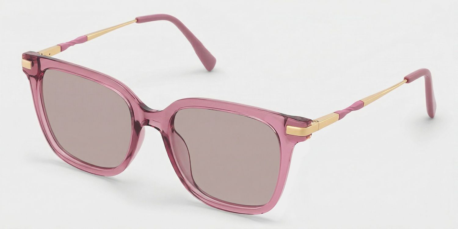 Jacqui Pink Rectangle Polarized Sunglasses for Driving | ZEELOOL2