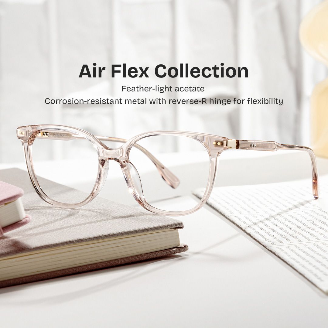 Daisy Pink Round Frame Glasses with Reverse R Adjustable Hinge | ZEELOOL0