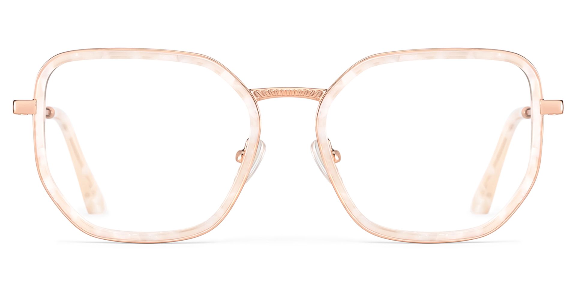 Levi Eyeglasses in Geometric Pearl White Frame | Zeelool1