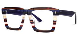 Kenish Square Blue White Glasses3