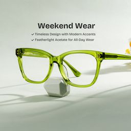 Vivienne Green Rectangle Glasses0