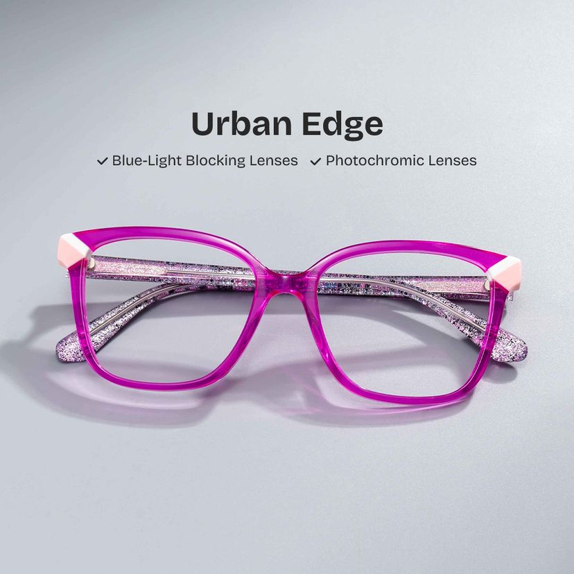 Nolan Square Neon Pink Glasses