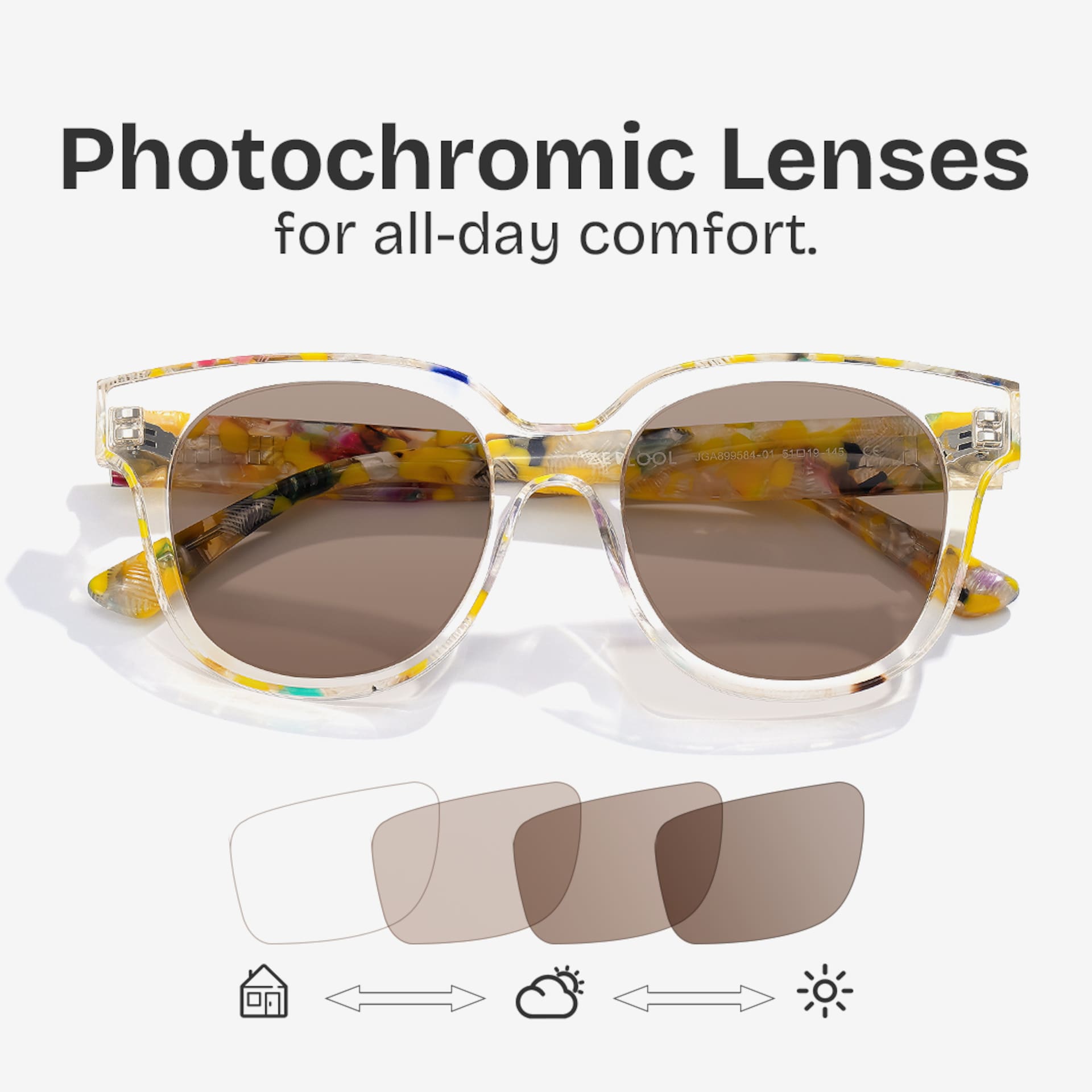 Jett Acetate Yellow Frame Glasses with Square Shape | Zeelool6