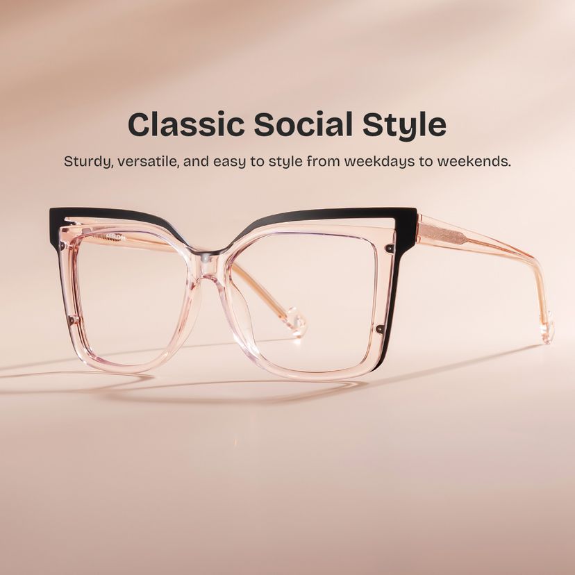 Twolla Square Beige Glasses