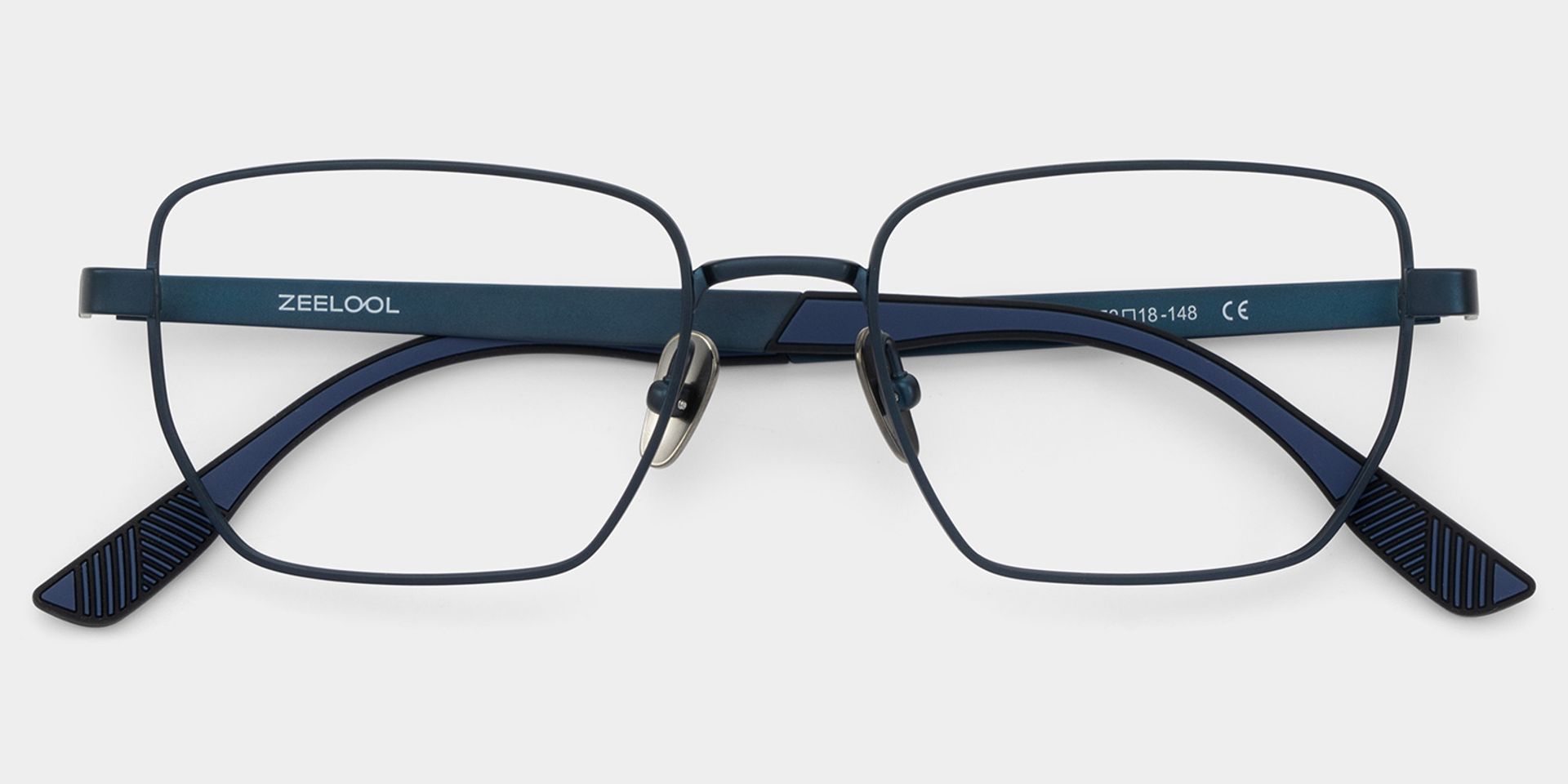Jameson Blue Frame Prescription Glasses with Geometric Shape | ZEELOOL4