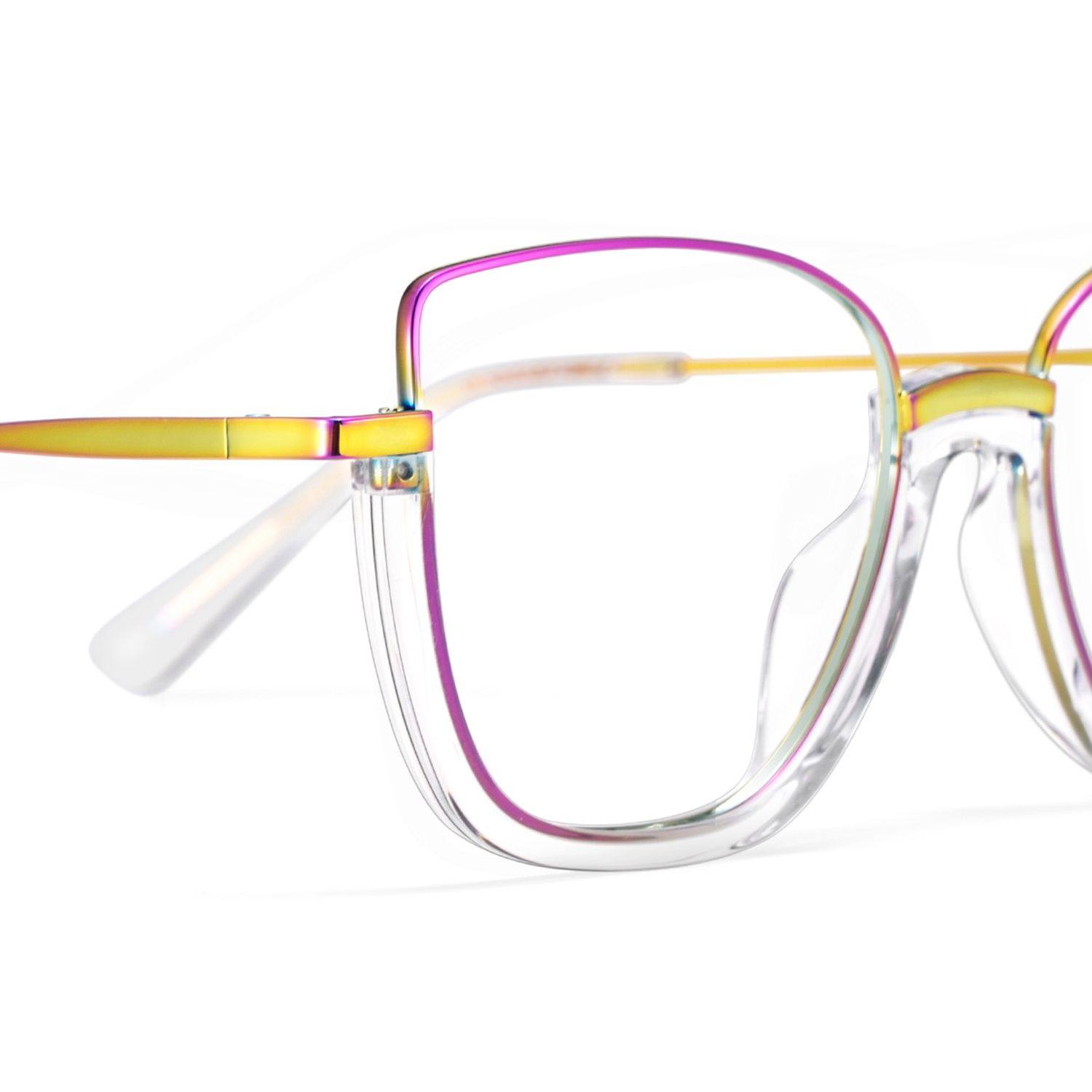 Coleman Eyeglasses in Square Iridescent Frame | Zeelool4