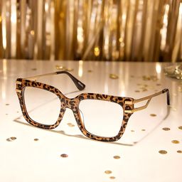 Lidia Square Leopard Glasses1