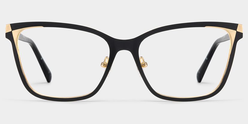 Elise Rectangle Black Glasses