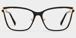 Elise Rectangle Black Glasses1