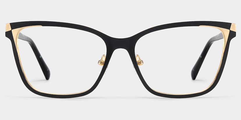 Elise Rectangle Black Glasses