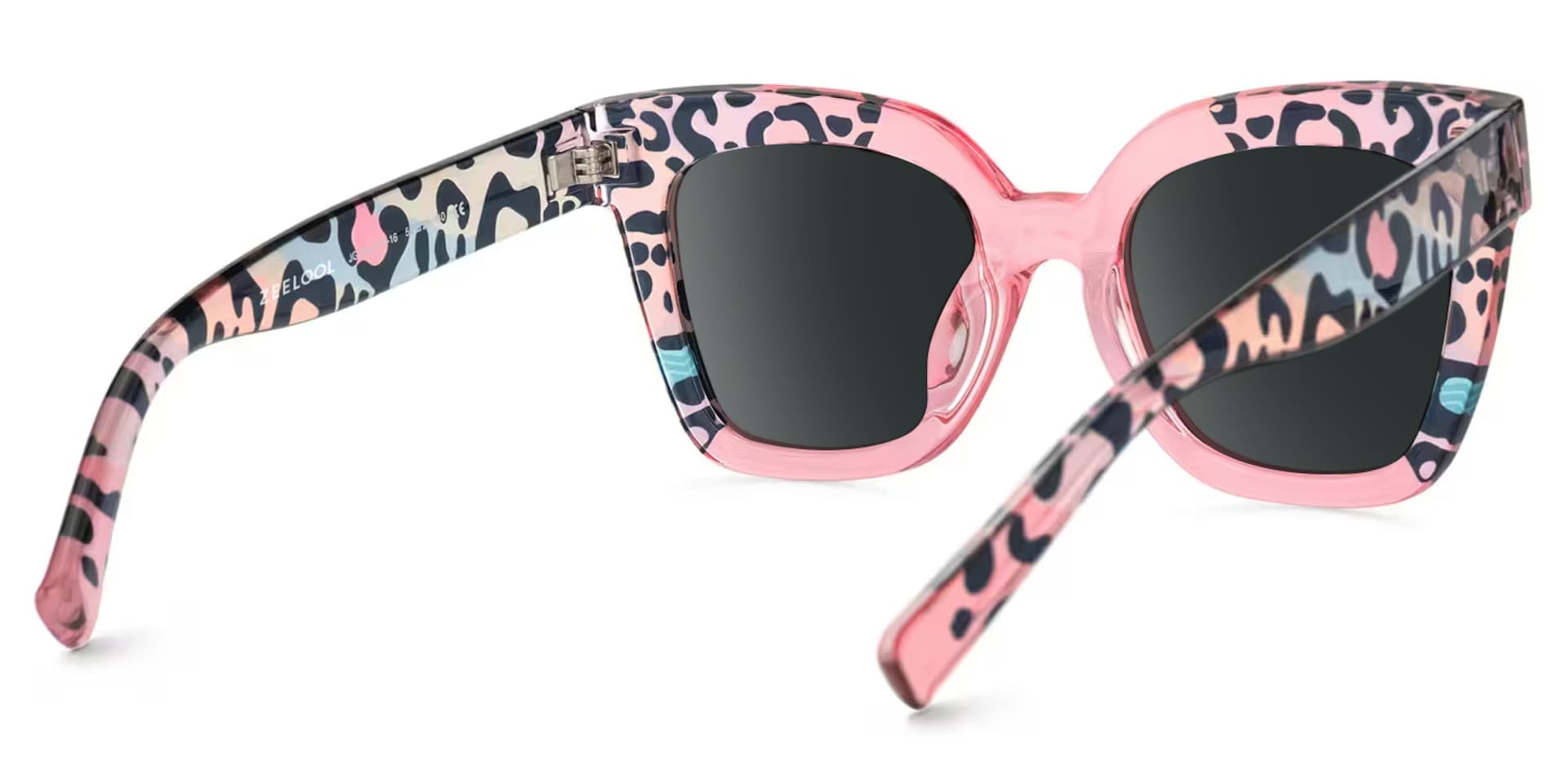 Malcolm Pink Leopard Print Sunglasses for Women Square Frame3