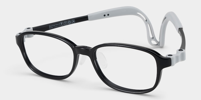 ZEELOOL Bright Rectangle Black Glasses