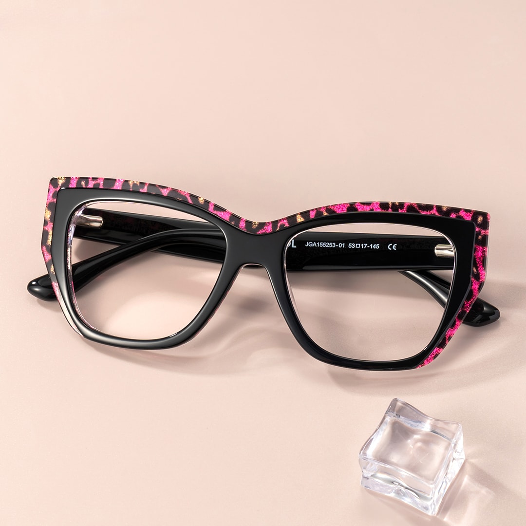 Thurman Black Glasses Frames with Butterfly Design0